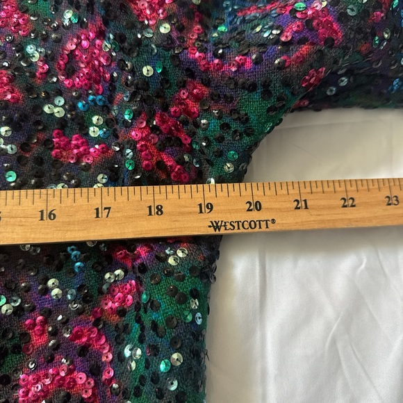 Vintage 70s Colorful Sequin Embellished Multicolor Jacket Cardigan - Picture 8 of 10